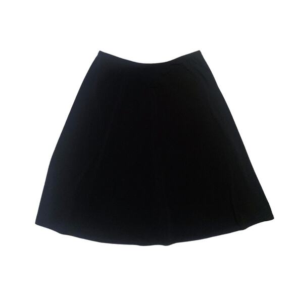 Black Flowy A Line Midi Skirt Size 10 Classic Casual Dressy Short 90s Y2K - Picture 1 of 8